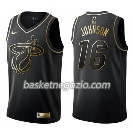 Canotte Uomo Miami Heat James Johnson 16 Nike Nero Golden Edition Swingman